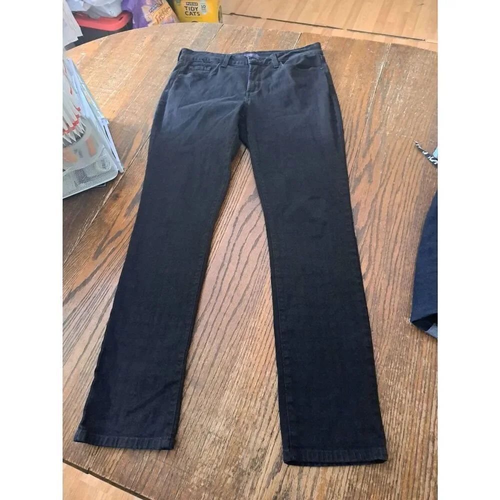 NYDJ Not Your Daughters Jeans Sz 8 Black Jeggings Skinny Fit Denim Pants